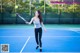 See the beautiful young girl showing off her body on the tennis court with tight clothes (33 pictures)